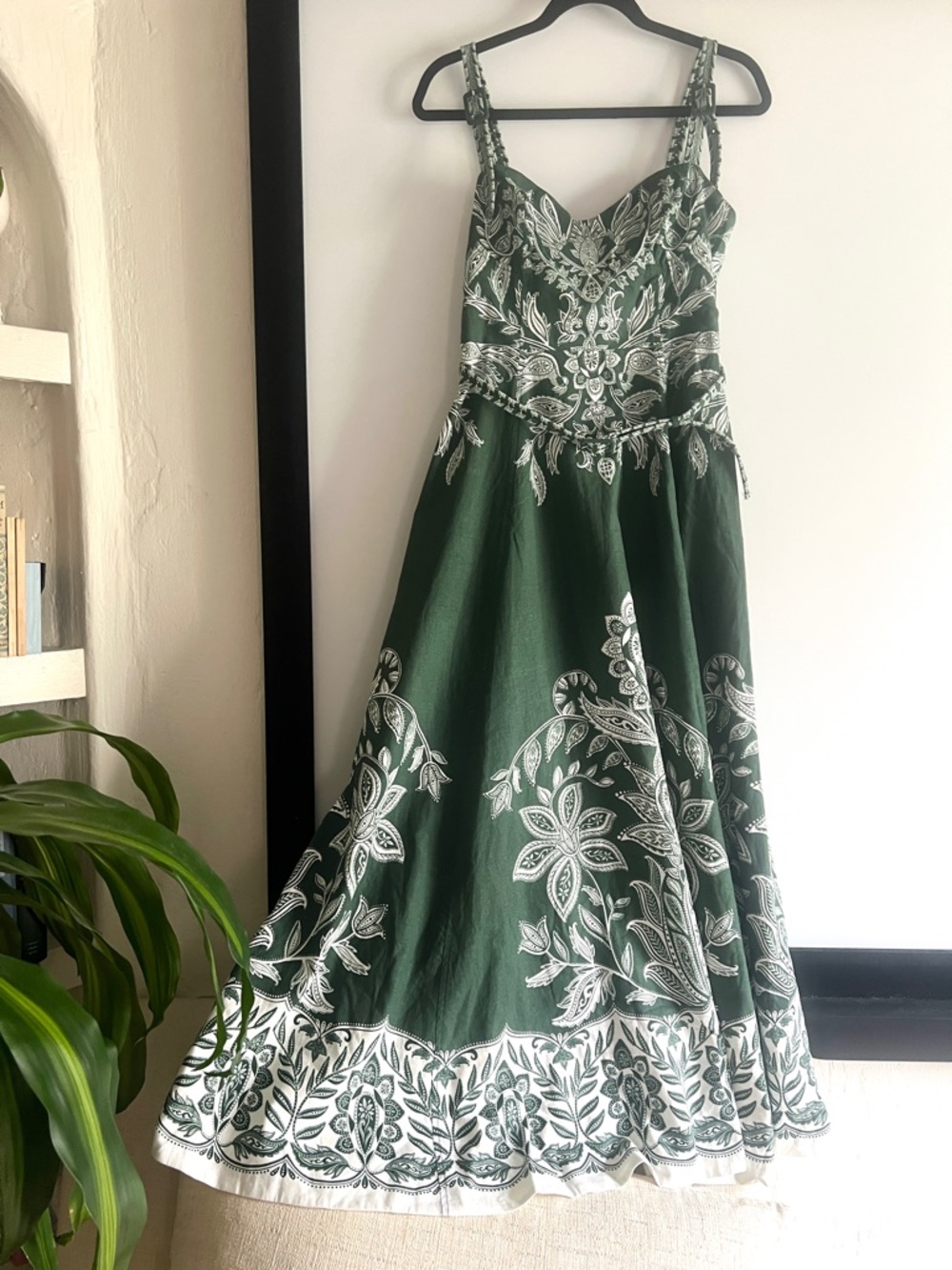 FARM Rio Miranda belted printed linen-blend maxi dress Size Medium NWT - Picture 7 of 16